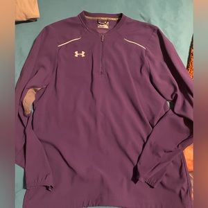 Women's purple under armour windbreaker half zip